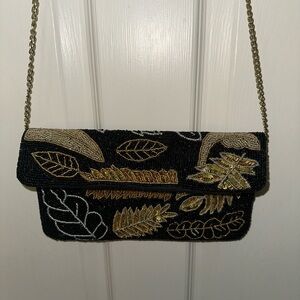 Francesca’s Beaded Black Clutch